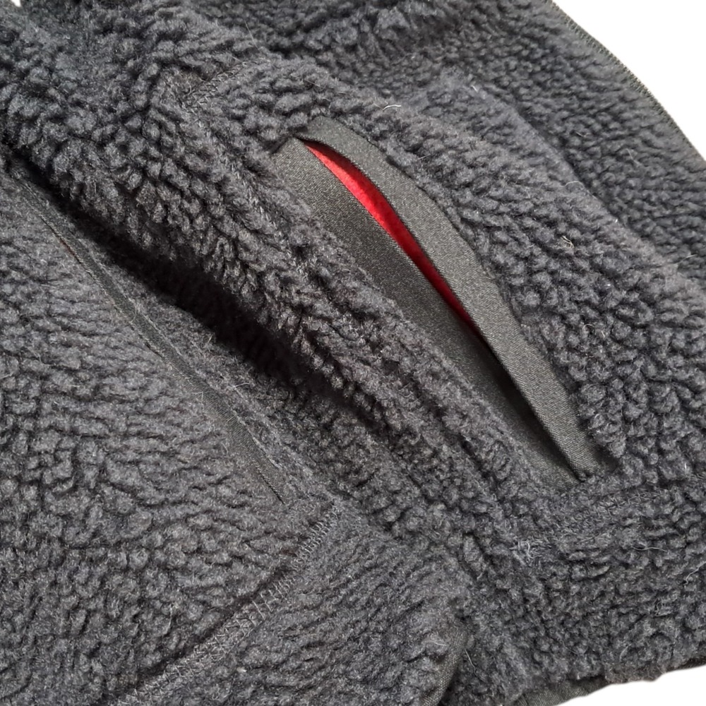 Eddie Bauer Plaid Fleece Vest Sherpa Lined Pockets Front‎ Red Black XS Petite - Picture 6 of 8